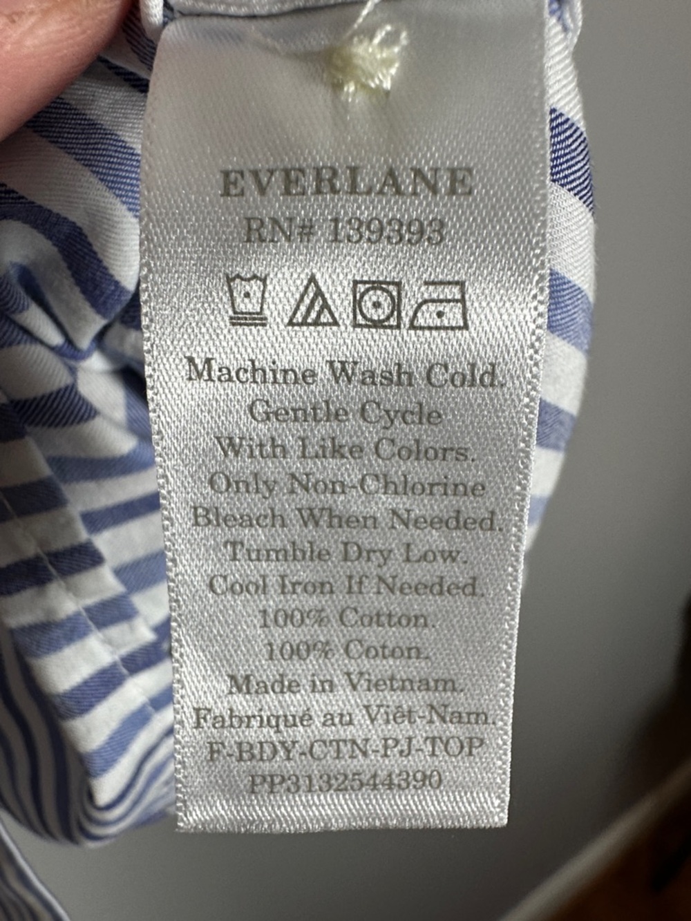 Everlane Cropped Striped Cotton Button Down The Woven PJ Top NWT Small - Picture 7 of 13